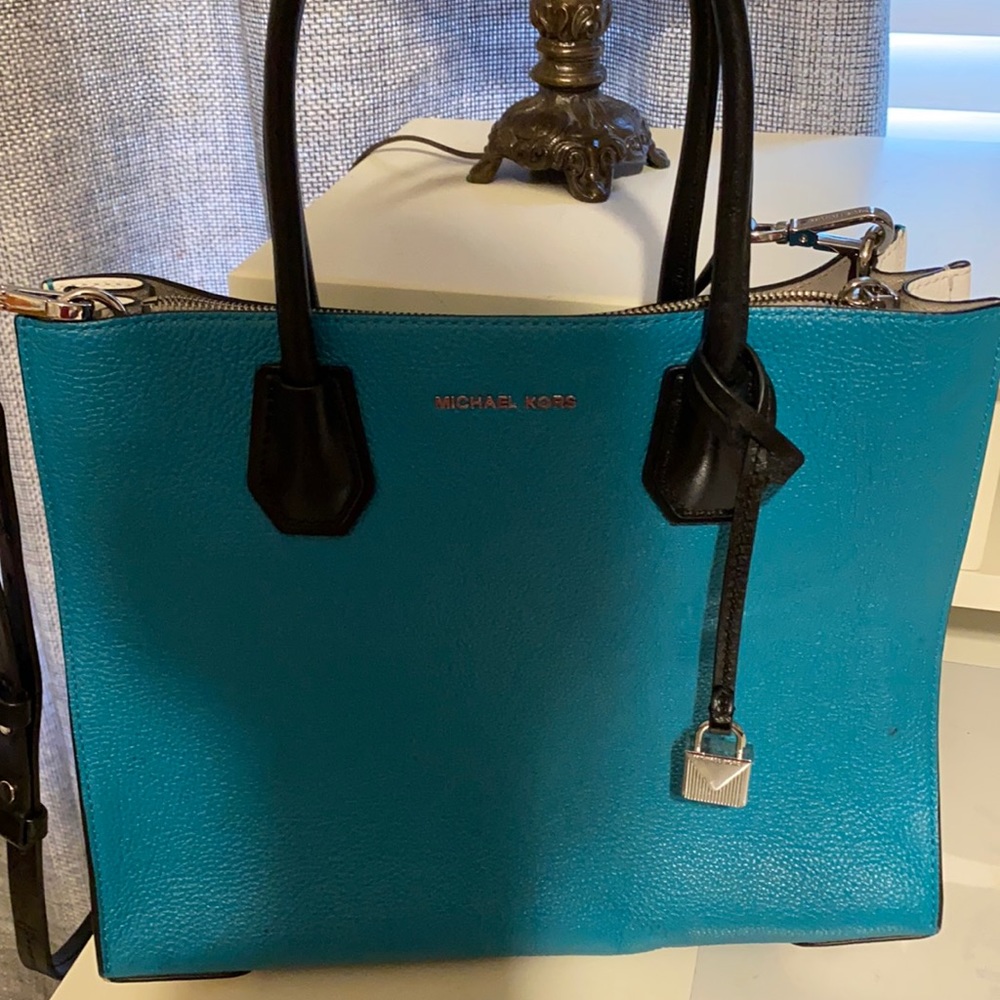 Mercer Large Tri-Color Pebbled Leather Tote Bag
